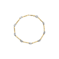 10k Two-Tone Gold 1/3 Cttw Diamond Pave Set Heart S-Link 7.25