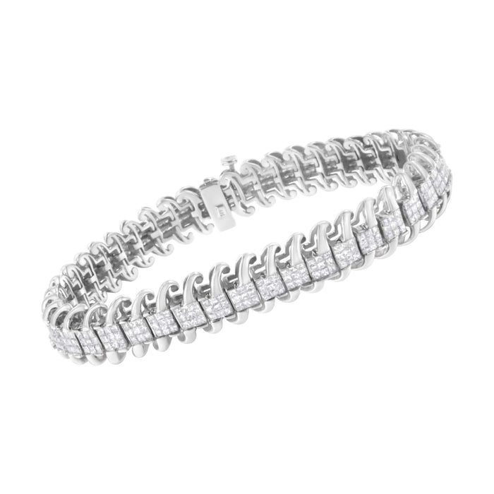 14K White Gold 5.0 Cttw Princess Cut Diamond 7