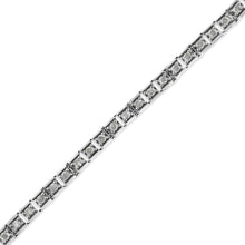 .925 Sterling Silver 1.0 Cttw Diamond Square Hybrid Link 7" Tennis Bracelet (I-J Color, I2-I3 Clarity)-2