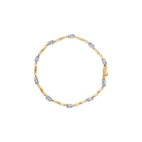 10K White and Yellow Gold 1.00 Cttw Diamond Oval Shaped Cluster Link  Bracelet (I-J Color, SI2-I1 Clarity) - 7
