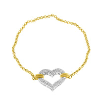 10K Two Tone Gold 1/4 Cttw Diamond Encrusted Heart Charm 7