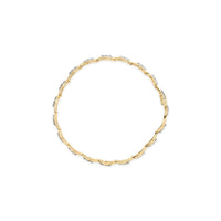 10k Yellow Gold 1/3 Cttw Diamond 3 Stone Teardrop Design Link Bracelet (I-J Color, I1-I2 Clarity) - 7.25