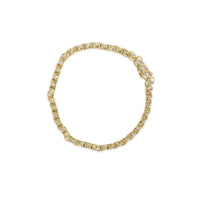 10K Yellow Gold 3 cttw Round-Cut Diamond Spiral Link 7.50