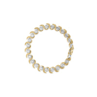 10K Yellow Gold 4.00 Cttw Round-Cut Diamond Floral Link 7.5