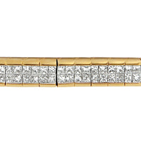 14K Yellow Gold Princess Cut Diamond Banded Bracelet (1.00 cttw, G-H Color, VS1-VS2 Clarity)