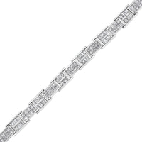 14K White Gold 10 5/8 Cttw Diamond Panel Link Bracelet  - 7