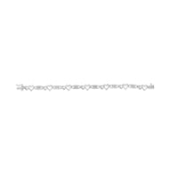 925 Sterling Silver 1/5 Cttw Diamond Double Heart Link Bracelet (I-J Color, I3 Clarity) - 7.25