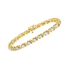 10K Yellow Gold Plated Sterling Silver 1 cttw Diamond Link Bracelet (J-K Clarity, I1-I2 Color) - Size 7"-2
