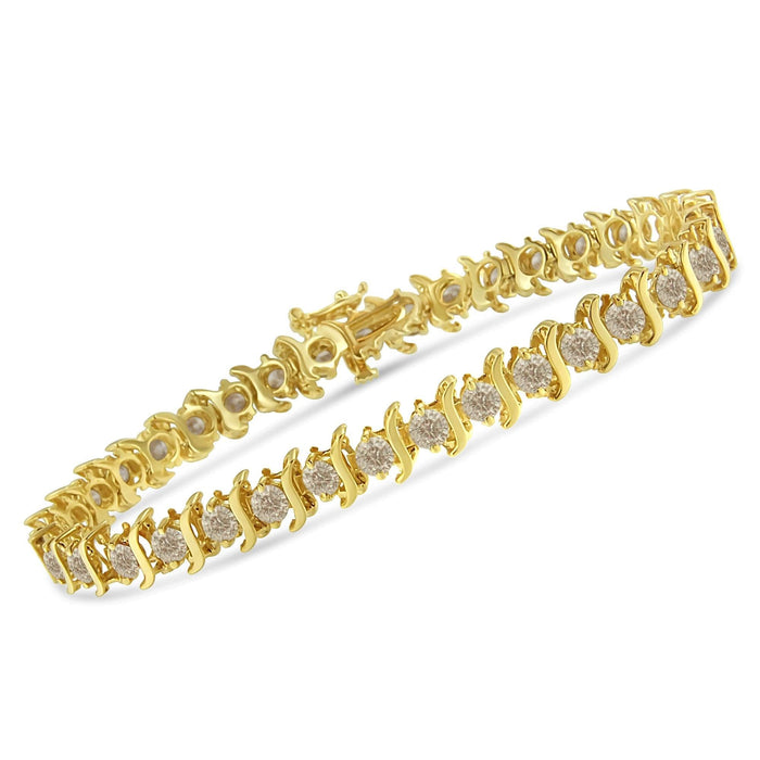 10K Yellow Gold Plated .925 Sterling Silver 7.0 cttw 2-Prong Set Round Brilliant Cut Diamond 