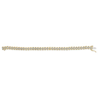 14K Yellow Gold Plated .925 Sterling Silver 1/2 Cttw Round Miracle-Set Diamond S-Curve Tennis Bracelet (I-J Color, I3 Clarity) - 7