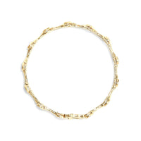 10K Yellow Gold Plated .925 Sterling Silver 1.0 Cttw Miracle Set Diamond Bezel Style Station Link Bracelet (H-I Color, I3 Clarity) - Size 7