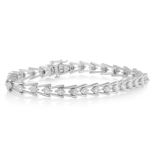 Sterling Silver Diamond Wave-Style Link Bracelet (0.5 cttw, I-J Color, I3 Clarity)-2