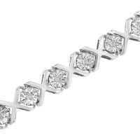 .925 Sterling Silver 1/4 Cttw Miracle Set Diamond 