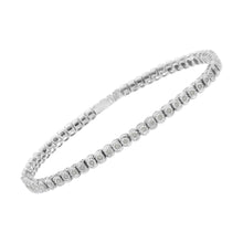 .925 Sterling Silver ½ Cttw Miracle-Set Diamond Round Half Bezel 7” Tennis Bracelet (I-J Color, I2-I3 Clarity)-2