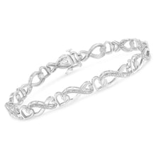.925 Sterling Silver 1/5 Cttw Diamond 7” Infinity Heart Tennis Bracelet (H-I Color, I2-I3 Clarity)-2