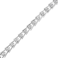 .925 Sterling Silver Diamond Miracle-Set Double Swoosh Milgrain Style Tennis Bracelet (1/2 cttw, I-J Color, I3 Clarity) - Size 7.75