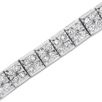 .925 Sterling Silver 2 Cttw Prong Set Round-Cut Diamond 4 Stone Box Link Bracelet (I-J Color, I3 Clarity) - 7.25