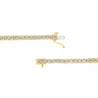 14K Yellow Gold Plated .925 Sterling Silver 3.0 Cttw Miracle-Set Diamond Tennis Bracelet (L-M Color, I2-I3 Clarity) - 7.25