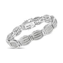 .925 Sterling Silver 3.0 Cttw Prong Set Diamond Art Deco Style Tennis Bracelet (I-J Color, I2-I3 Clarity) - 7.25"-2