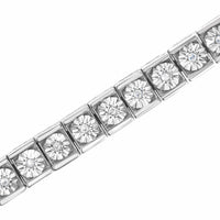 .925 Sterling Silver Miracle Set Diamond Accent Classic Tennis Bracelet (I-J Color, I2-I3 Clarity) - 7.25