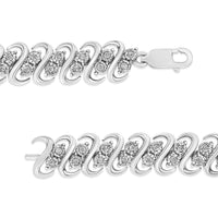 .925 Sterling 1/2 Cttw Diamond Double Row S-Link Bracelet (I-J Color, I2-I3 Clarity) - 7.25