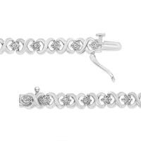 .925 Sterling Silver 1/3 Cttw Miracle Plate Round-Cut Diamond Infinity Link Bracelet  (I-J Color, I3 Clarity)  - Size 7.25
