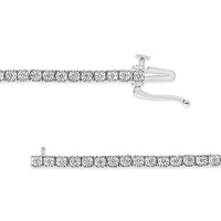 14K White Gold 1.0 Cttw Miracle Set Round-Cut Lab Grown Diamond Illusion Tennis Bracelet (F-G Color, VS2-SI1 Clarity) Size 7