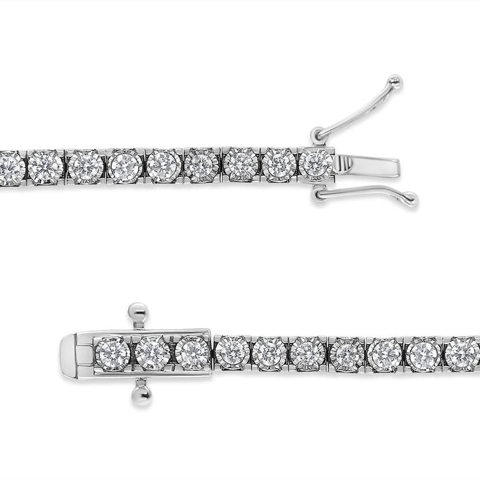 14K White Gold 2.0 Cttw Miracle Set Round-Cut Lab Grown Diamond Illusion 7