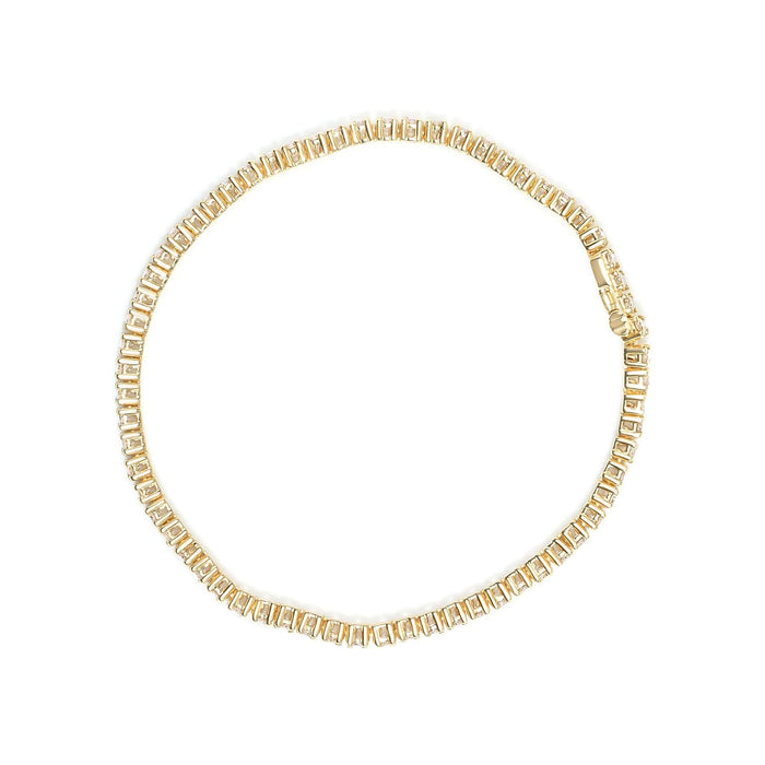 14K Yellow Gold 6.0 Cttw Classic 4 Prong Set Round Brilliant Cut Diamond Tennis Bracelet (K-L Color, VS2-SI1 Clarity) - 7.25