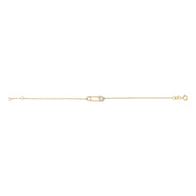 10K Yellow Gold 1/10 Cttw Diamond Paperclip Charm Adjustable Link Bracelet  (J-J Color, I1-I2 Clarity) - 7.25 Inch-2