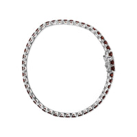 .925 Sterling Silver 10.0 Cttw Created Orange Garnet Tennis Bracelet - 7.25