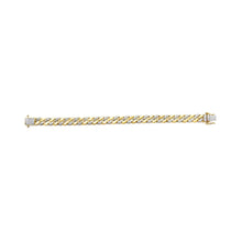 14K Yellow Gold Plated .925 Sterling Silver 3/8 Cttw Diamond Cuban Bracelet (I-J Color, I3 Clarity) - 7.25"-2
