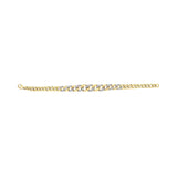 14K Yellow Gold Plated .925 Sterling Silver 1 1/4 Cttw Diamond Cuban Chain Link Bracelet (I-J Color, I3 Clarity)-  7.25