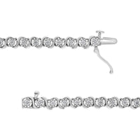 14K White Gold 1.00 Cttw Lab Grown Diamond Round Miracle Plate and 