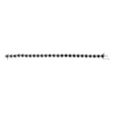 .925 Sterling Silver 5.0 Cttw Black Diamond Milgrain Link Tennis Bracelet  - 7" Inches-2
