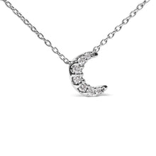 10K White Gold Diamond Accented Crescent Moon Shaped 18" Inch Pendant Necklace (H-I Color, I1-I2 Clarity)-2