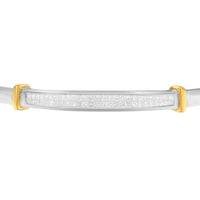 14K Two-Toned Gold Princess Cut Diamond Fashion Bangle (1 cttw, H-I Color, SI1-SI2 Clarity)