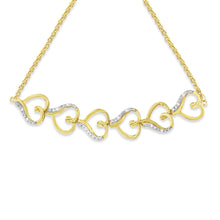 14K Yellow Gold Plated .925 Sterling Silver Diamond Accent Heart Link Bolo Bracelet (H-I Color, I2-I3 Clarity)-2
