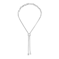 .925 Sterling Silver 1/2 Cttw Diamond Alternating Heart Link Adjustable Bolo Bracelet (I-J Color, I3 Clarity) - 4