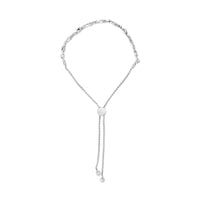 .925 Sterling Silver 1/2 Cttw Diamond Alternating Circle and Kite Link Adjustable Bolo Bracelet (I-J Color, I3 Clarity) - 4