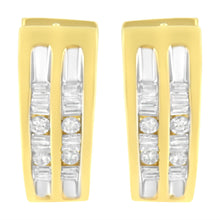 10K Yellow Gold 1/2 cttw Diamond Huggy Heart Hoop Earrings (I-J Clarity, I2-I3 Color)-2