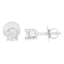 14K White Gold 1/2 Cttw Pie-Cut Diamond Solitaire Stud Earrings (H-I Color, SI1-SI2 Clarity)-2