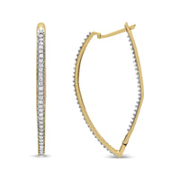 10k Yellow Gold Round Cut Diamond Earrings (1 cttw, I-J Color, I2-I3 Clarity)