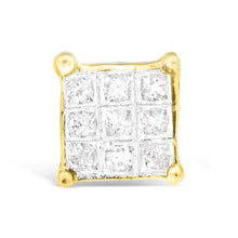 10K Yellow Gold Princess-cut Composite 18-stone Diamond Earrings (0.25 CTTW, J-K color, I2-I3 clarity)-2