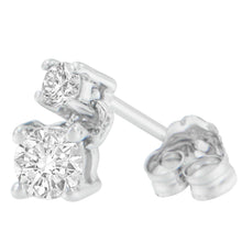 14K White Gold 1/2 cttw Round Cut Diamond Earrings (H-I, SI2-I1)-2