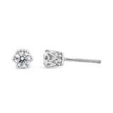 14K Gold 1/2 Cttw Round Diamond Crown Stud Earring (I-J Color, I1-I2 Clarity)-4 thumbnail 5