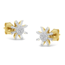 10k Yellow Gold Round and Baguette Diamond Stud Earring (0.50 cttw, H-I Color, I2-I3 Clarity)-2