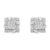 .925 Sterling Silver 1/2 Cttw Round-Cut Diamond Stud Earrings (I-J Color, I1-I2 Clarity)