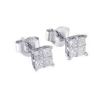 10k White Gold Diamond Stud Earrings (0.60 cttw, I-J Color, I2-I3 Clarity)