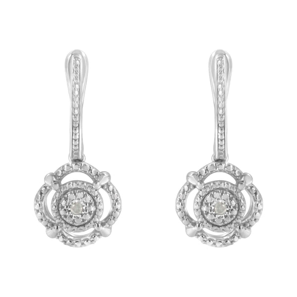 .925 Sterling Silver Miracle-Set Diamond Accent Drop and Dangle Earrings (I-J Color, I3 Clarity)